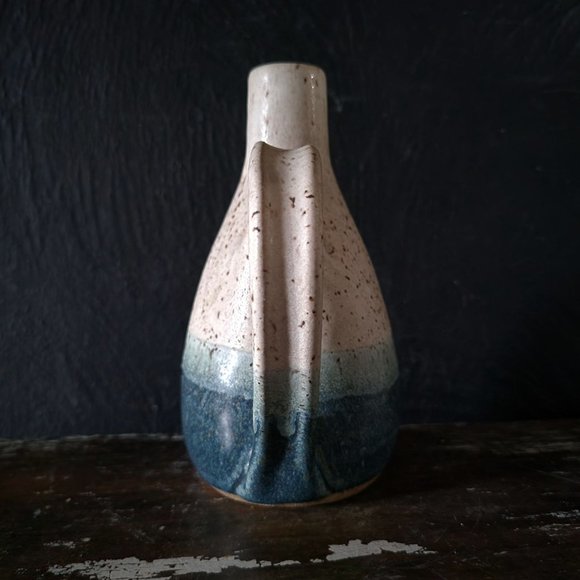 Vintage Studio Art Pottery Jug Signed, Speckled Jug Handmade, Boho Decor - Picture 4 of 7